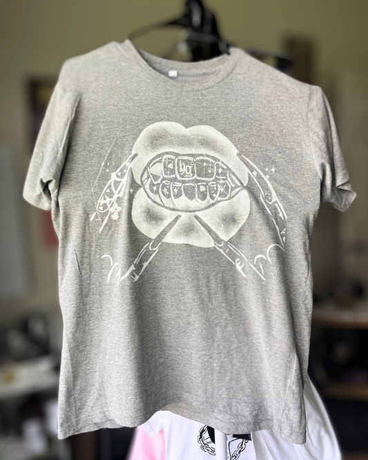 Grey HOU Grillz Tee